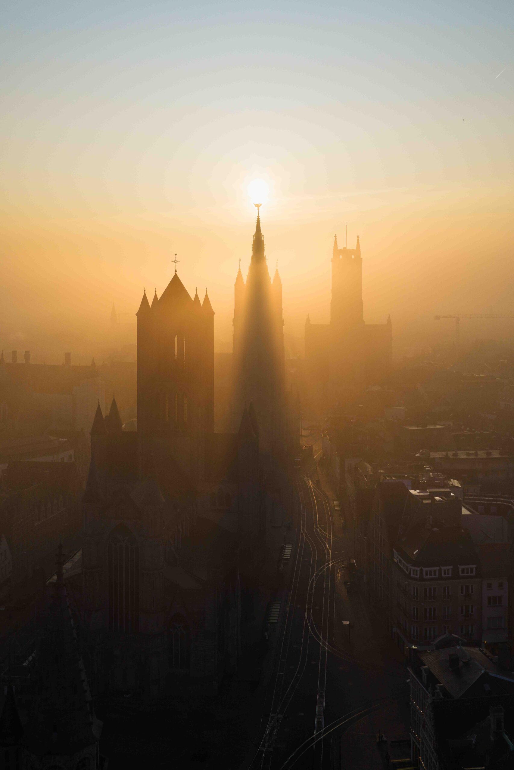 Morning fog sunrise